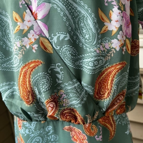 Nwt-bar III- Women's Printed V-Neck Ruffle Dress - Picture 9 of 10